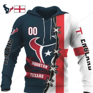 Houston Texans x England Flag Hybrid Performance NFL Flag Hoodie