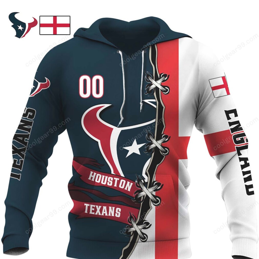 Houston Texans x England Flag Hybrid Performance NFL Flag Hoodie Houston Texans x England Flag Hybrid Performance NFL Flag Hoodie