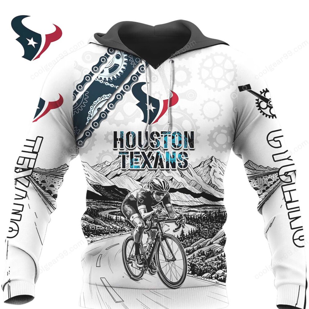 White Houston Texans Cyclist Graphic NFL Hoodie White Houston Texans Cyclist Graphic NFL Hoodie