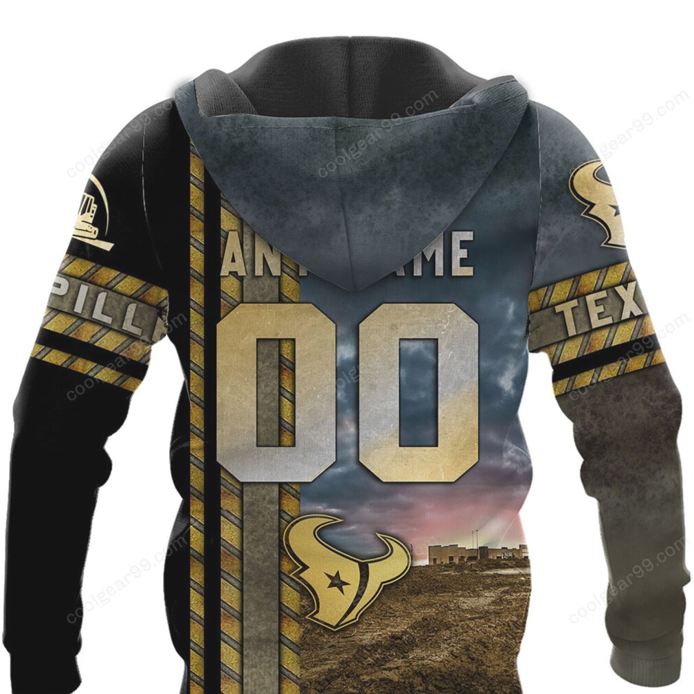 Houston Texans x Caterpillar Excavator NFL FLag Hoodie Houston Texans x Caterpillar Excavator NFL FLag Hoodie