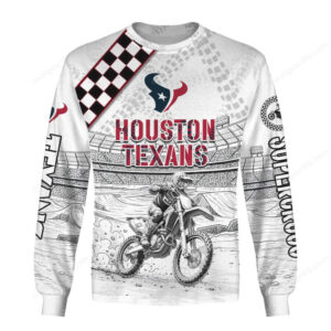 Houston Texans Supercross Dirt Bike NFL Flag Hoodie