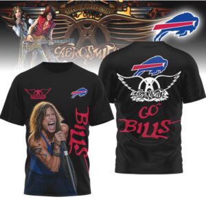 Aerosmith x Buffalo Bills Go Bills Concert Crossover T Shirt Aerosmith x Buffalo Bills Go Bills Concert Crossover T Shirt