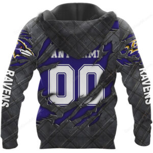 Aggressive Ravens Gear Custom Number '00' Hoodie