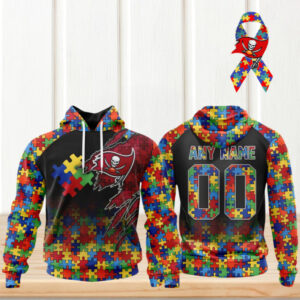Autism Awareness Tampa Bay Buccaneers Puzzle Piece NFL Hoodie Autism Awareness Tampa Bay Buccaneers Puzzle Piece NFL Hoodie