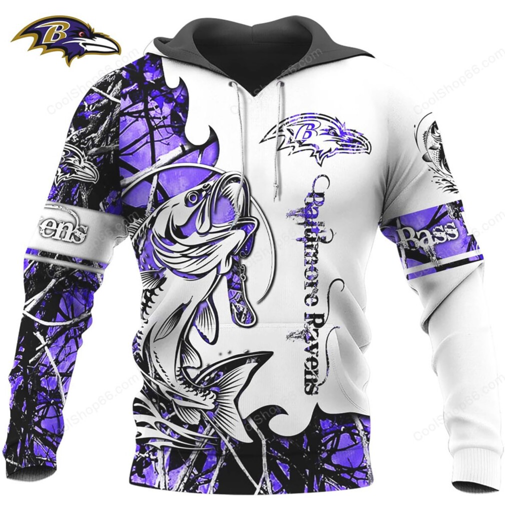 Baltimore Ravens Bass Fishing Camo Gear Hoddie Baltimore Ravens Bass Fishing Camo Gear Hoddie