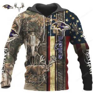 Baltimore Ravens Camo & Flag Hunting Apparel, NFL Ravens Deer Hunting Gear Hoddie Baltimore Ravens Camo & Flag Hunting Apparel, NFL Ravens Deer Hunting Gear Hoddie