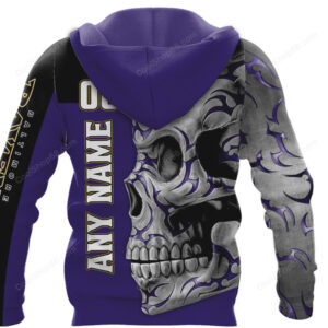 Baltimore Ravens Damn Right Skull NFL Custom Name & Number Shirt Hoddie