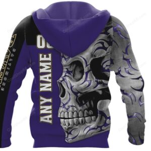 Baltimore Ravens Damn Right Skull NFL Custom Name & Number Shirt Hoddie