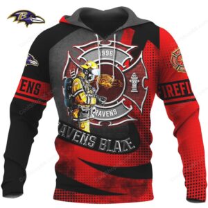 Baltimore Ravens Firefighter Blaze Line Hoodie Baltimore Ravens Firefighter Blaze Line Hoodie