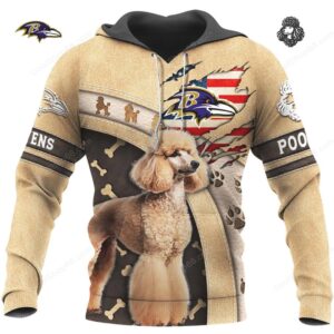 Baltimore Ravens Football Poodle Flag Nation T Shirt Baltimore Ravens Football Poodle Flag Nation T Shirt