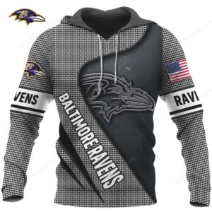 Baltimore Ravens Grey Pattern 3D Hoodie Baltimore Ravens Grey Pattern 3D Hoodie