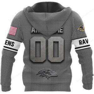 Baltimore Ravens Grey Pattern 3D Hoodie
