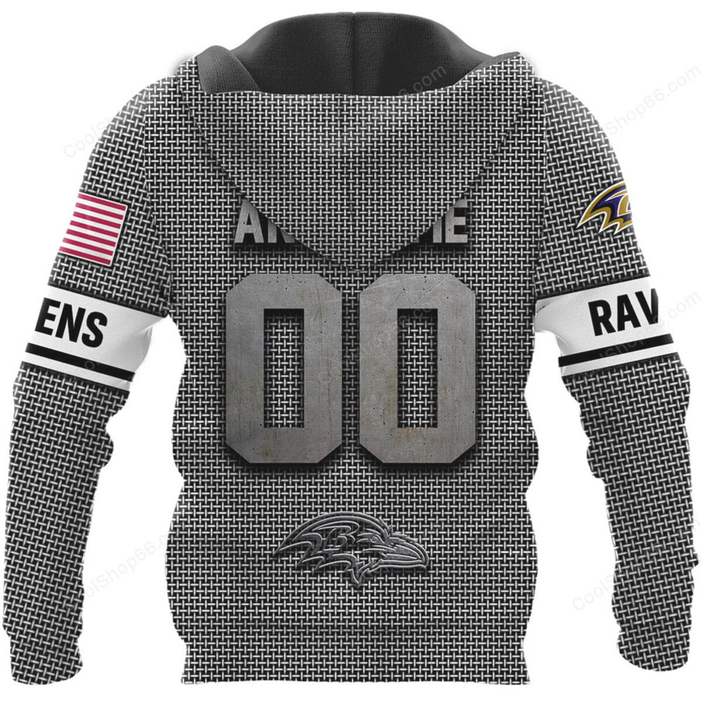 Baltimore Ravens Grey Pattern 3D Hoodie Baltimore Ravens Grey Pattern 3D Hoodie