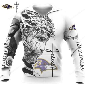 Baltimore Ravens Jesus Crown of Thorns Fan Apparel Hoddie Baltimore Ravens Jesus Crown of Thorns Fan Apparel Hoddie