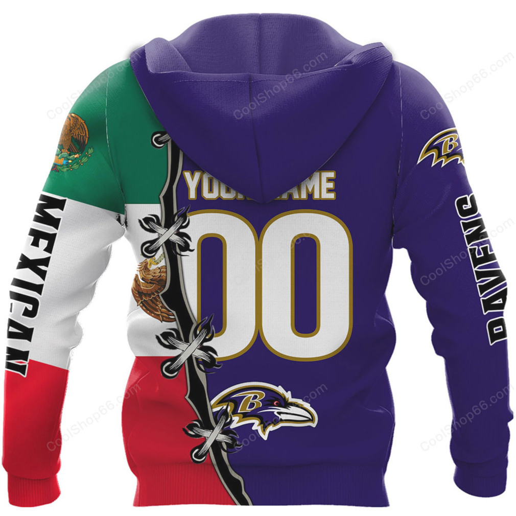 Baltimore Ravens Mexican Heritage All Over Print Pullover Hoodie Baltimore Ravens Mexican Heritage All Over Print Pullover Hoodie