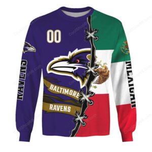 Baltimore Ravens Mexican Heritage All Over Print Pullover Hoodie