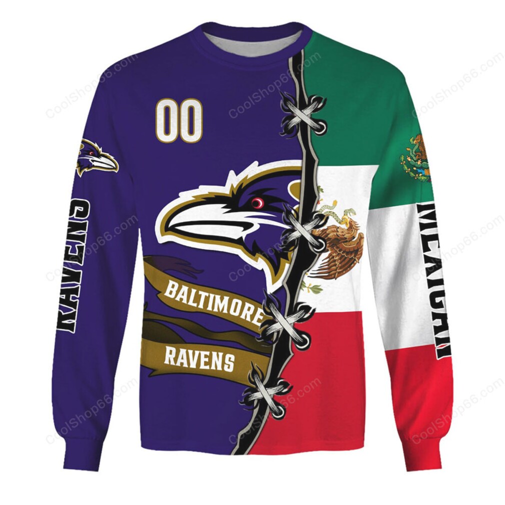 Baltimore Ravens Mexican Heritage All Over Print Pullover Hoodie Baltimore Ravens Mexican Heritage All Over Print Pullover Hoodie
