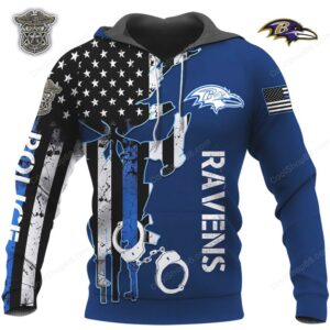 Baltimore Ravens Police American Flag Apparel Hoddie Baltimore Ravens Police American Flag Apparel Hoddie