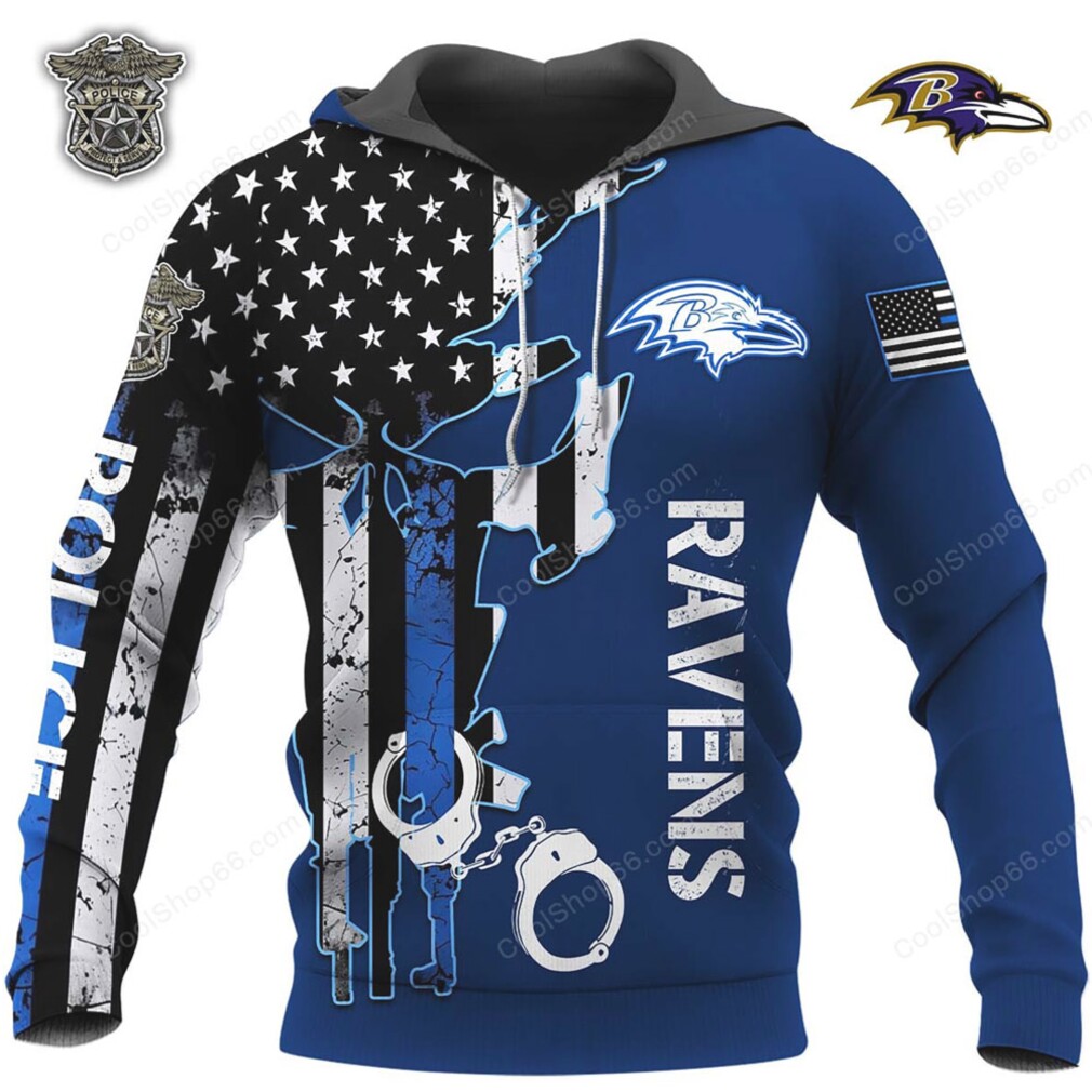 Baltimore Ravens Police American Flag Apparel Hoddie Baltimore Ravens Police American Flag Apparel Hoddie