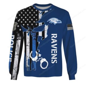 Baltimore Ravens Police American Flag Apparel Hoddie