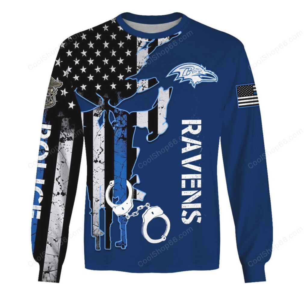 Baltimore Ravens Police American Flag Apparel Hoddie Baltimore Ravens Police American Flag Apparel Hoddie