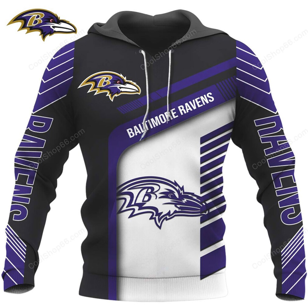 Baltimore Ravens White & Purple Halftime Hoddie Baltimore Ravens White & Purple Halftime Hoddie