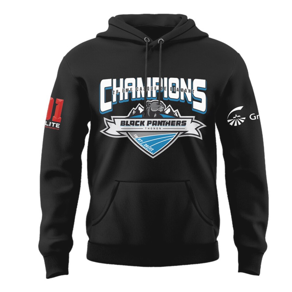 Black Panthers Champions France Team Photo Hoodie Black Panthers Champions France Team Photo Hoodie