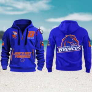 Boise State Broncos Job is Not Finished Custom Name Blue Hoodie