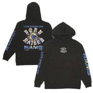 Born x Raised Black Los Angeles Rams Chrome Rocker Pullover Hoodie