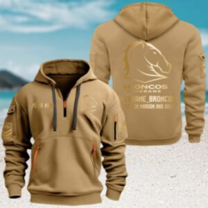 Brisbane Broncos Official Tan Gold Hoodie