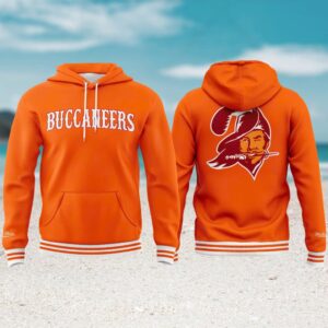 Buccaneers Mitchell Ness Orange Off Field Vintage Logo Hoodie
