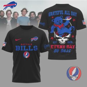 Buffalo Bills Grateful All Day Dancing Bear T Shirt Buffalo Bills Grateful All Day Dancing Bear T Shirt