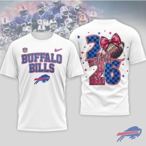 Buffalo Bills ‘Hello 26’ Glitter Fan Tee Buffalo Bills ‘Hello 26’ Glitter Fan Tee