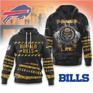 Buffalo Bills NFL Rugged 'Rigger Life' Skull & 'Do Not Cross' Custom All Over Print Hoodie