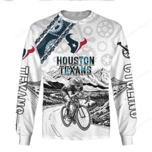 White Houston Texans Cyclist Graphic NFL Hoodie