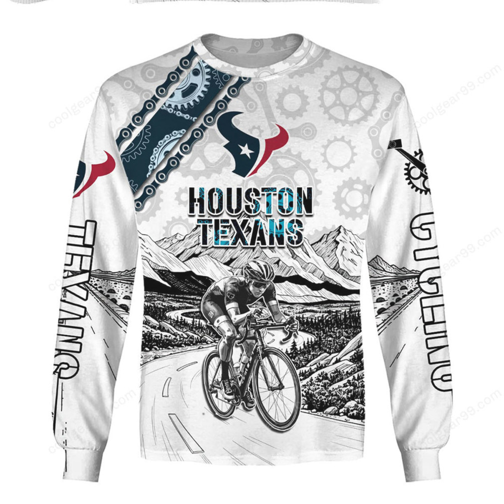White Houston Texans Cyclist Graphic NFL Hoodie White Houston Texans Cyclist Graphic NFL Hoodie