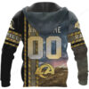 RAMS MTB Custom Print Long Sleeve Hoodie RAMS MTB Custom Print Long Sleeve Hoodie