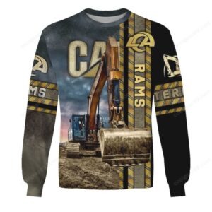 CAT Excavator Heavy Equipment Rams Fan T Shirt