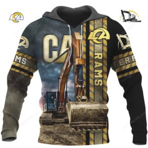 CAT Excavator Heavy Equipment Rams Fan T Shirt