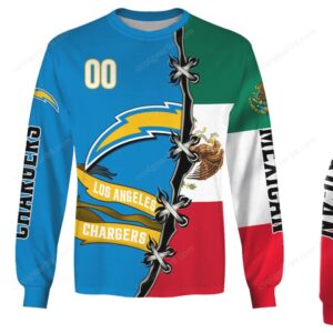 Chargers Mexico Flag Split Design Apparel Hoodie