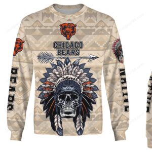 Chicago Bears Native American Skull NFL Hoodie