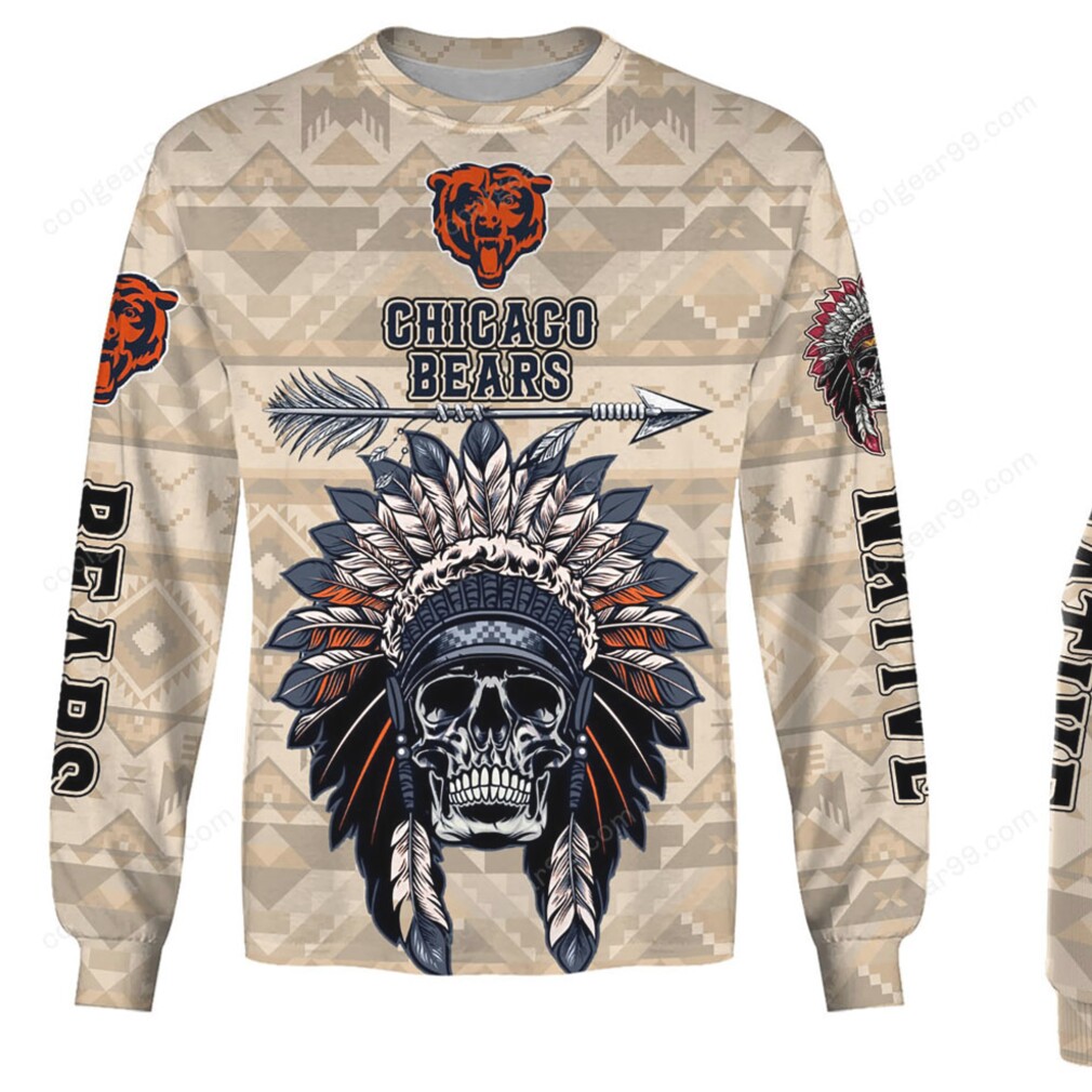 Chicago Bears Native American Skull NFL Hoodie Chicago Bears Native American Skull NFL Hoodie