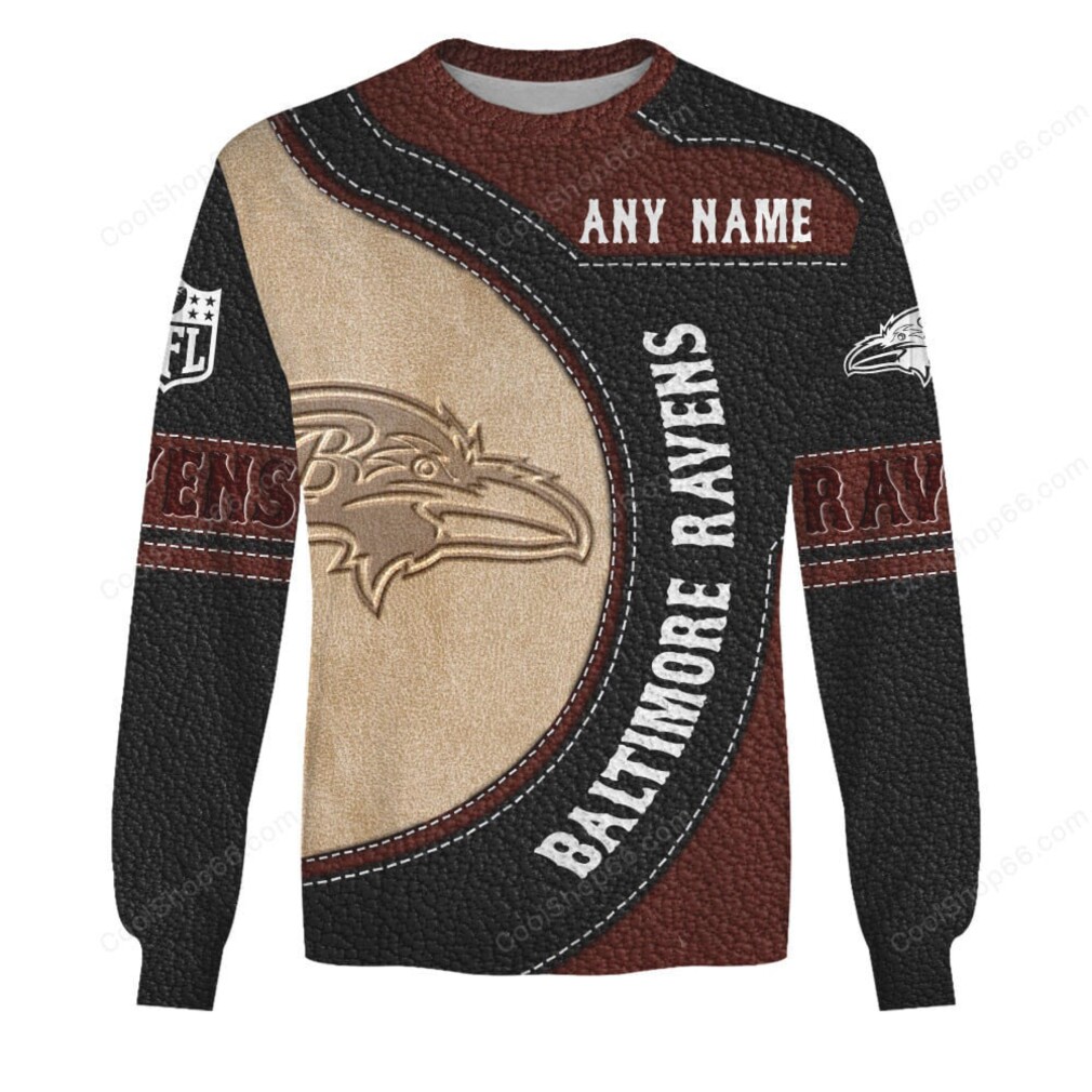 Custom Baltimore Ravens Faux Leather Hoodie Custom Baltimore Ravens Faux Leather Hoodie