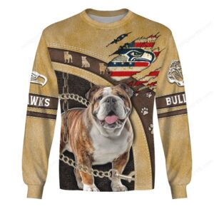 Custom Bulldog AWKS BULL DOG Seahawks Jersey Style Shirt