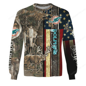 Custom Miami Dolphins Deer Hunting Camo Hoodies and Long Sleeve Shirt Custom Miami Dolphins Deer Hunting Camo Hoodies and Long Sleeve Shirt