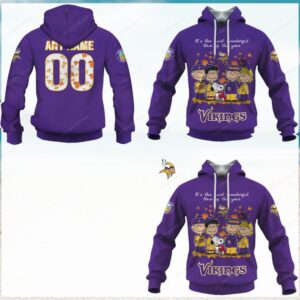 Custom Minnesota Vikings Peanuts ‘Most Wonderful Time’ Holiday Hoodie Custom Minnesota Vikings Peanuts ‘Most Wonderful Time’ Holiday Hoodie