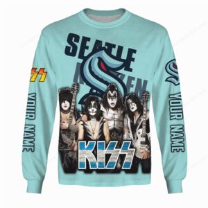 Custom Seattle Kraken x KISS Band Personalized Apparel Collection Shirt Custom Seattle Kraken x KISS Band Personalized Apparel Collection Shirt