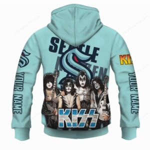 Custom Seattle Kraken x KISS Band Personalized Apparel Collection Shirt