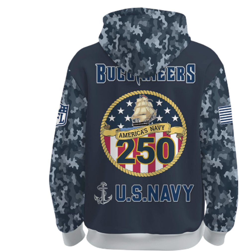 Custom US Navy 250th Birthday Celebration Tampa Bay Buccaneers Hoodie Custom US Navy 250th Birthday Celebration Tampa Bay Buccaneers Hoodie