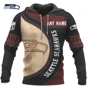 Customizable Seattle Seahawks Faux Leather Hoodie Customizable Seattle Seahawks Faux Leather Hoodie